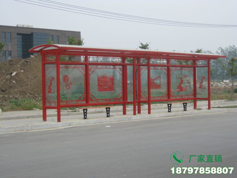 化州中式金属古典公交候车亭